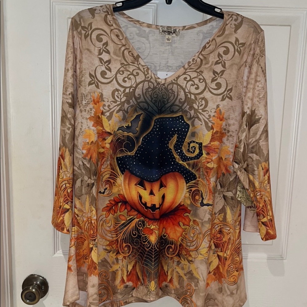 Halloween Pumpkin Witch Hat Top